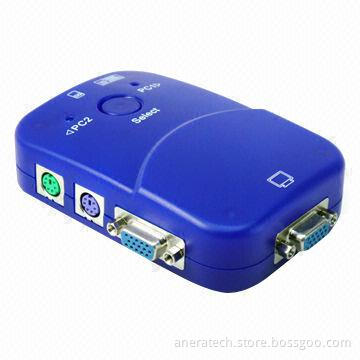 KVM switch for PS2, automatic, 2 ports, plastic case